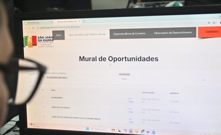 Mural de Oportunidades de SJB com 198 vagas disponíveis na região