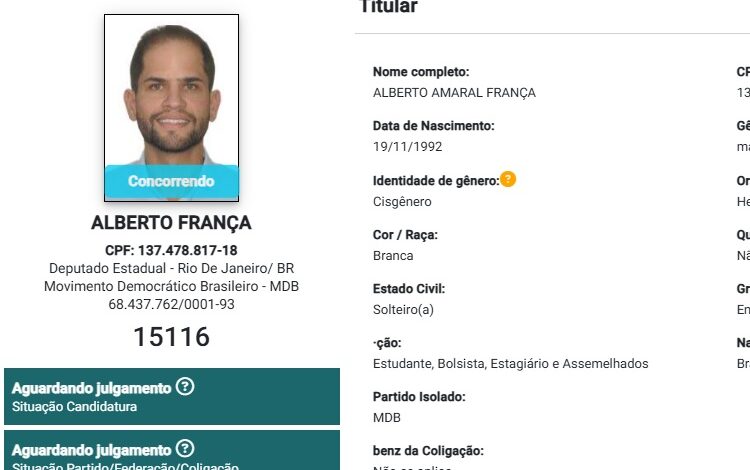 Alberto França registra sua primeira candidatura e busca vaga na Alerj