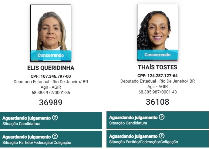 Agir registra duas candidatas de Campos na nominata para deputado estadual