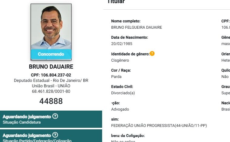 Bruno Dauaire registra candidatura em busca do quarto mandato na Alerj
