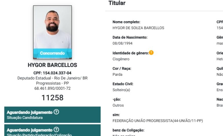Hygor Barcellos registra candidatura a deputado estadual na Justiça Eleitoral