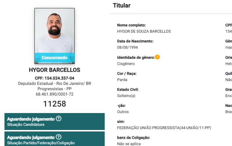 Hygor Barcellos registra candidatura a deputado estadual na Justiça Eleitoral