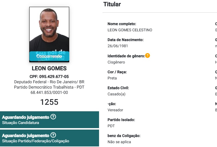 Leon Gomes registra candidatura a deputado federal pela segunda vez