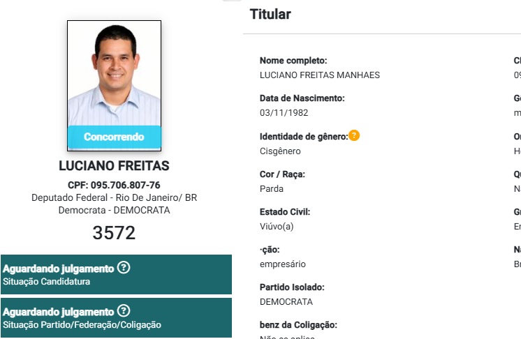 Luciano Freitas também registra candidatura a deputado federal