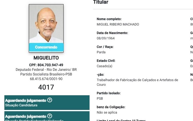 Miguelito registra sua primeira candidatura para deputado federal