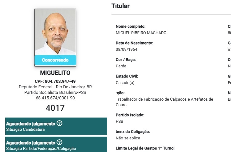 Miguelito registra sua primeira candidatura para deputado federal