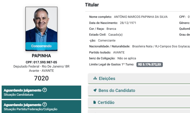 Papinha oficializa candidatura a deputado federal na Justiça Eleitoral