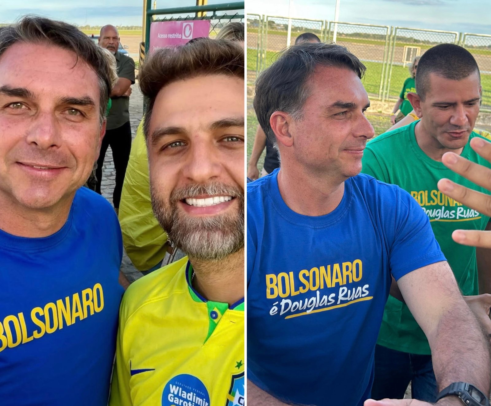 Para “salvar” foto com Flávio, Wladimir apaga Ruas da camisa